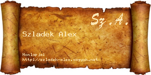 Szladek Alex névjegykártya